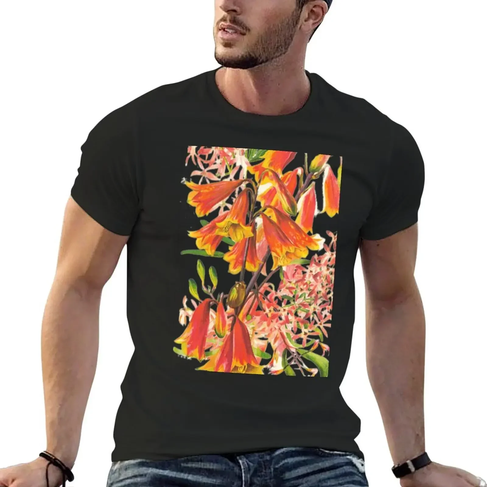 christmas bells australian native christmas bells flowers retro Blandfordia grandiflora T-Shirt cute tops t shirts men