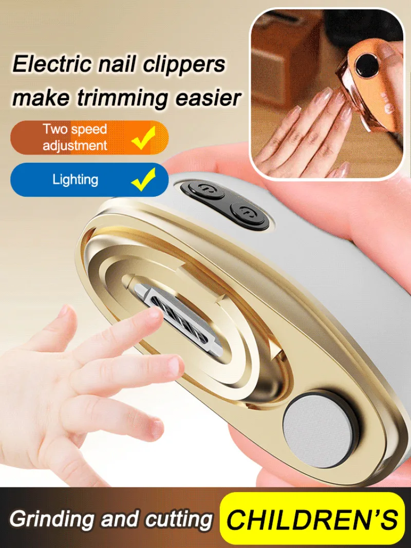 Electric Automatic Nail Clipper, 2-in-1 Auto Fingernail Cutter & Polishing Grinder for Baby Senior Adults, 2-Speed - view 2