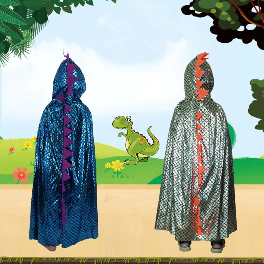 Children Dinosaur Hooded Costume Cloak 110cm Halloween Party Capes Performance Clothing Kids Cloak Children Capes