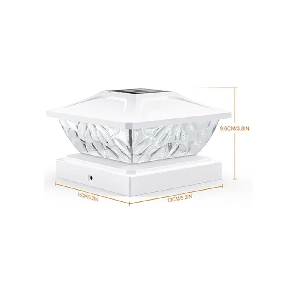 Warm White Solar Post Cap Light Waterproof Bright LED Solar LED Pillar Light 2 Modes Cool White Fence Post Cap Light Deck