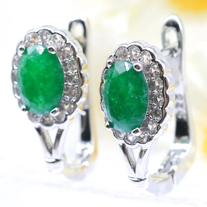 

Buy 5 Get 1 Free 18x8mm Lovely Cute Real Red Ruby Green Emerald Blue Sapphire CZ Daily Wear Silver Plated Stud Earrings