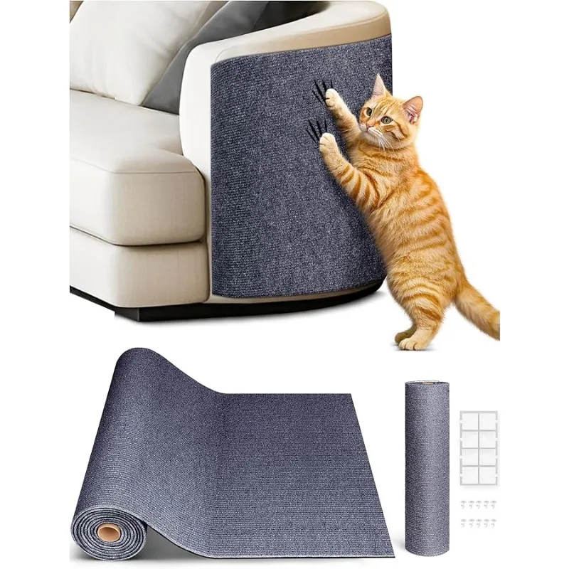 

TLNNK 78.7"x15.8" Cat Scratch Mat, Trimmable Self-Adhesive Carpet, DIY Climb Cat Scratcher for Furniture Couch or Wall Protector