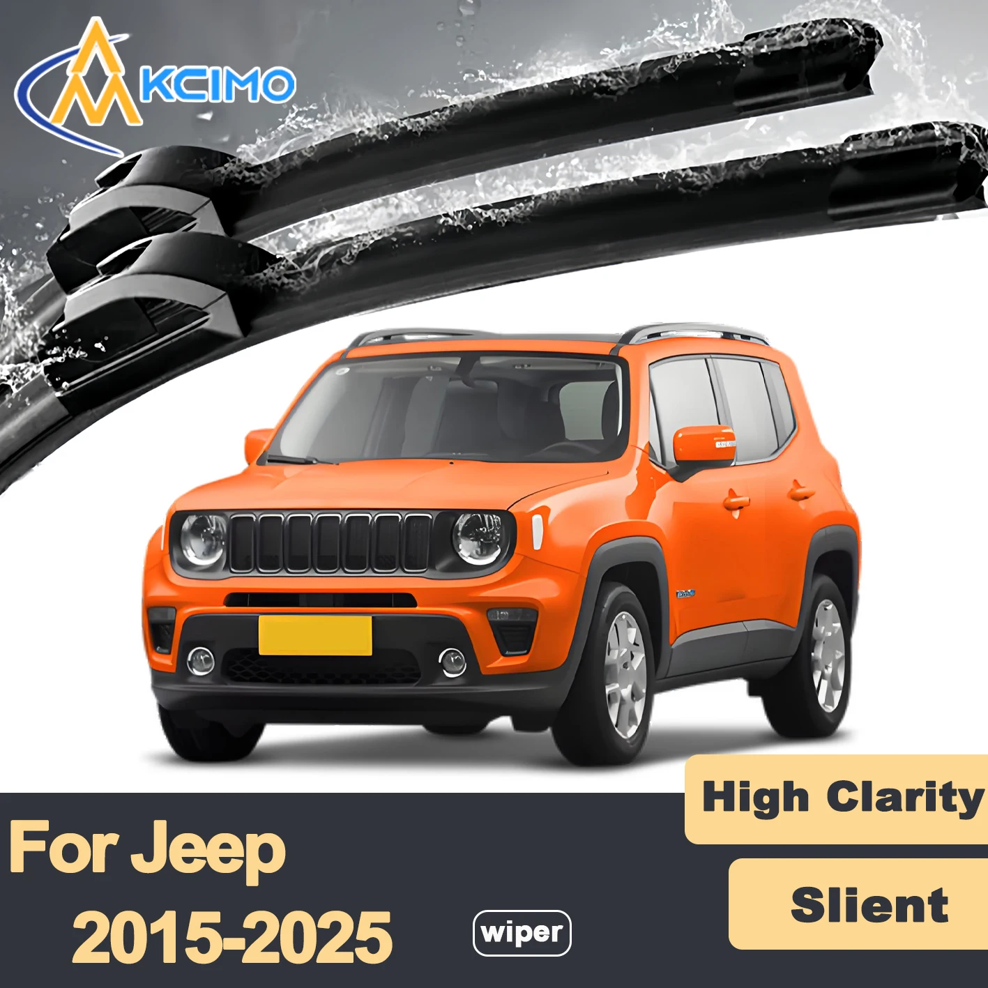 

Premium Rubber Durable Silent Windshield Wiper Blades 2pcs for Jeep Renegade 2015-2025 Front Wiper Blades Set