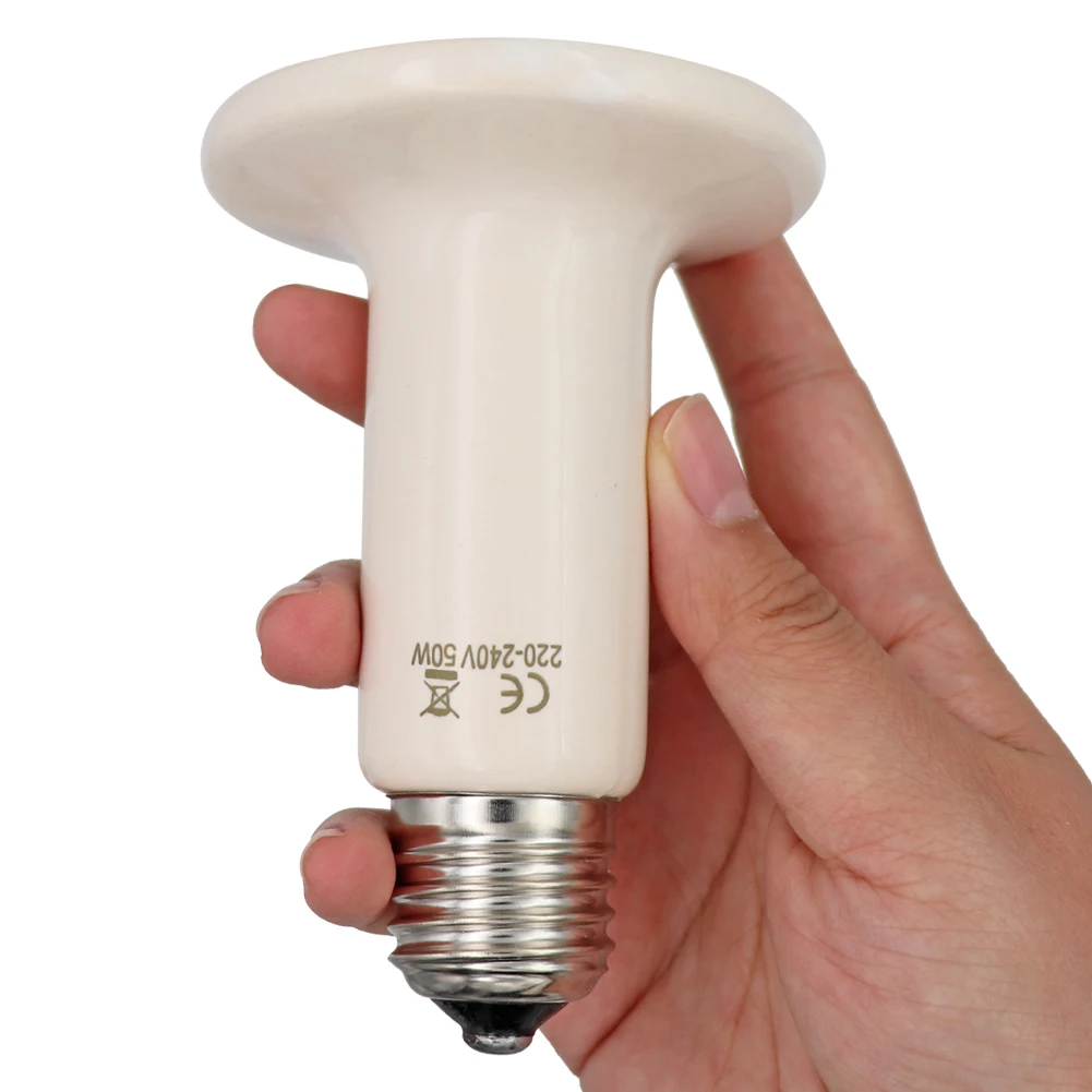 Ceramic Heat Lamp With Dimmable Light Socket Reptile Pet Heating Bulb E27 Infrared Heat Emitter For Chicken Lizard Turtle Snake