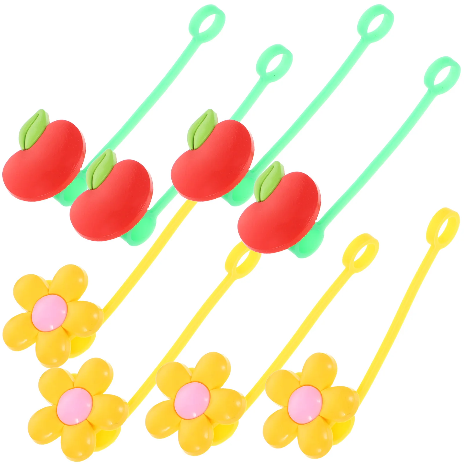 

8 Pcs Straw Covers Reusable Cartoon Fruit Dust proof Plastic Lids for Straws Kitchen Gadgets Straw Accessories