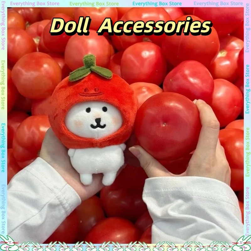 Nuevo y bonito auriculares para muñecas de 10cm, serie de frutas y tomate, vestido de osito, muñeca creativa, auriculares para muñecas de algodón