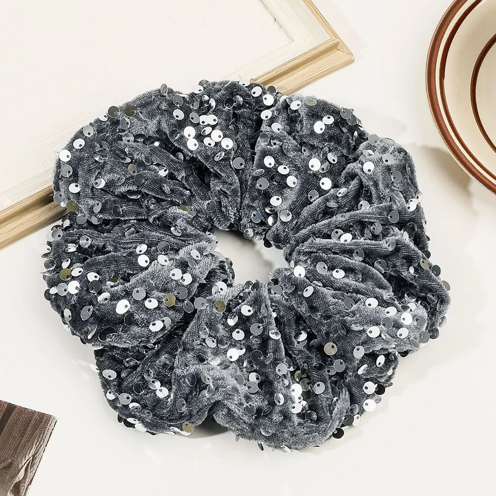 

2 Pcs Velvet Sequined Hair Tie Accessories for Girls Elastic Ties Sequins Scrunchies Women Bands Bulk Ponytail Holders Miss