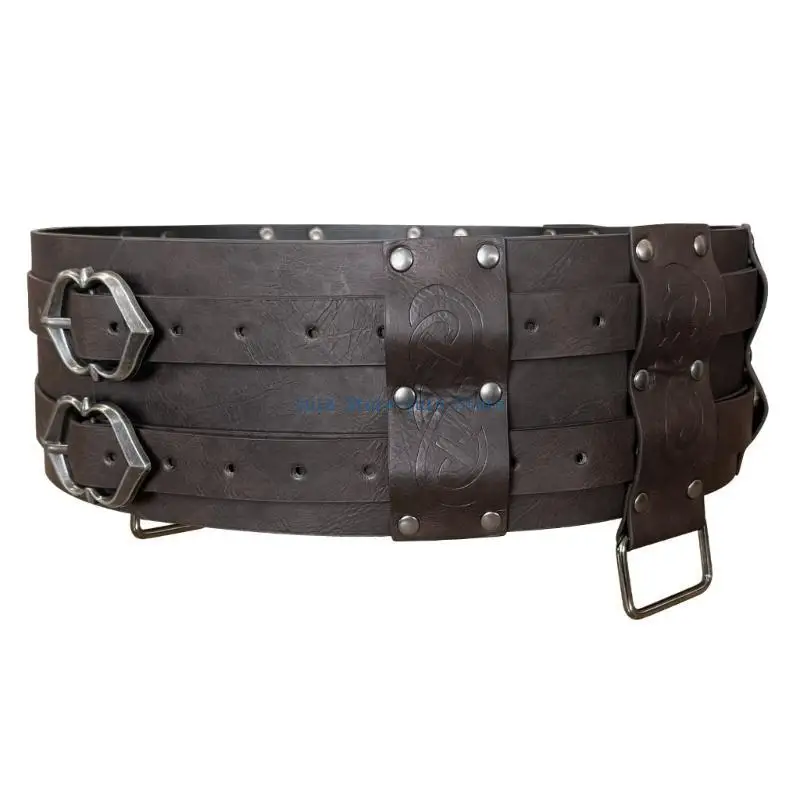 X7XB Delicate Pin Buckle Belts PU Leather Belt Adult Adjustable Decorative Belt