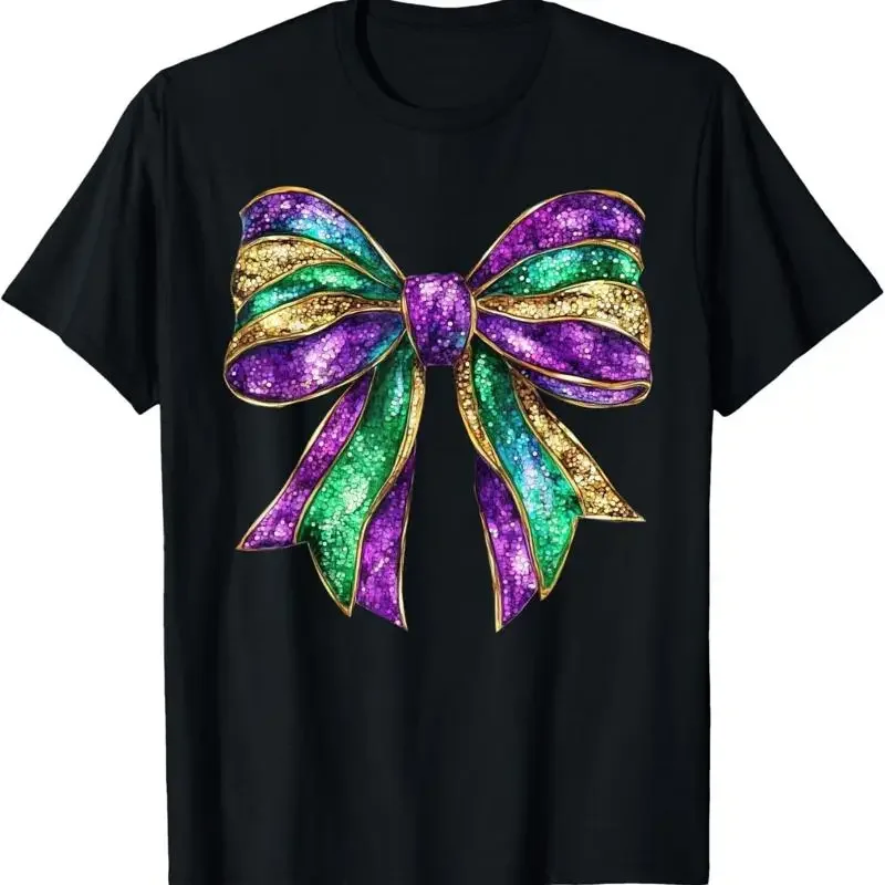 Mardi Gras Coquette Bow Fat Tuesday New Orleans Women Kids T Shirt