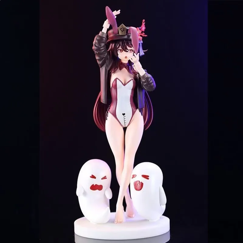 

Hu Tao Bunny Girl Standing Figure Anime Game Periphery Boxed Pvc Collectible Model Desktop Ornament For Adult Collectors