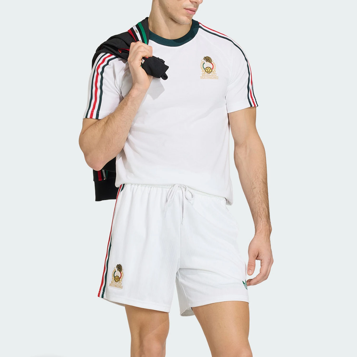 Adidas genuine clover men's striped classic slim fit sports T-shirt JZ6483