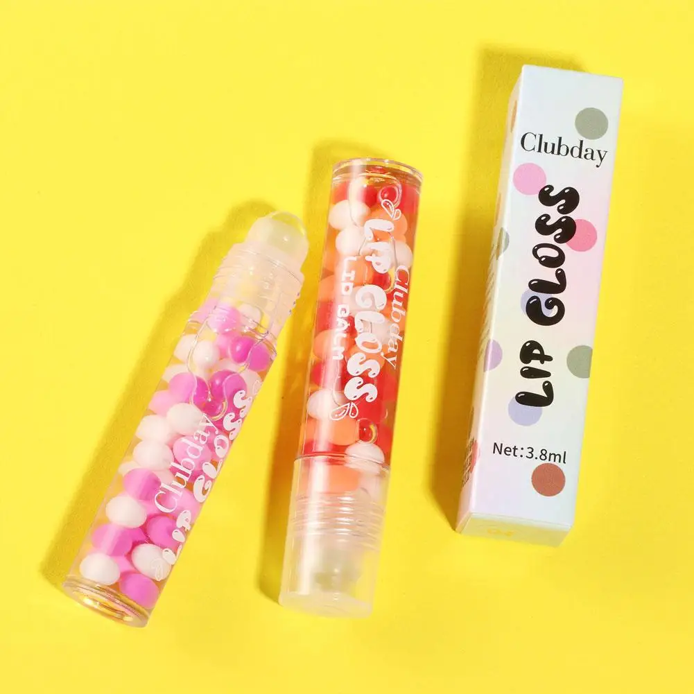 

Lip Balm Moisturizing Mirror Lip Gloss Lipstick Roll Design Bead Anti-drying Oil Transparent Care Base Lip Lip Makeup T7U0