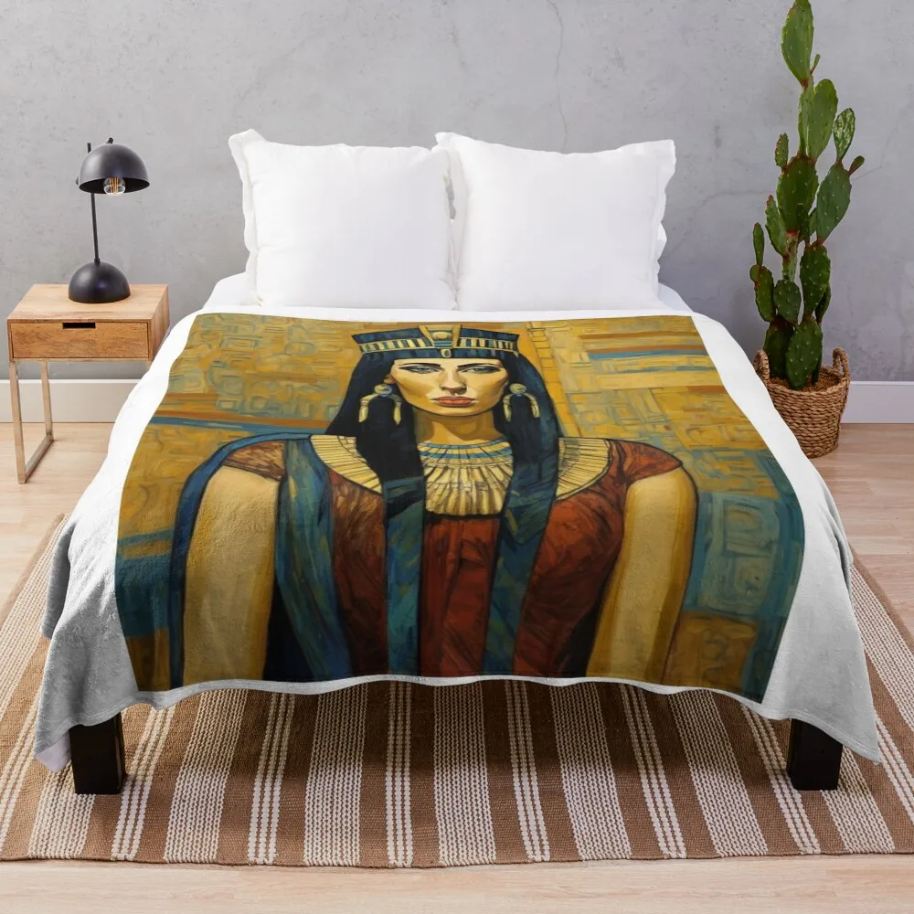 Cleopatra: Queen of Egypt Throw Blanket Large Decorative Beds Blankets