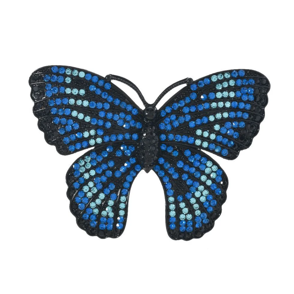 Colorful Gradient Butterfly Brooch Insect Animal Breast Flower Flat Winged Butterfly Pin Suit Sweater Collar Accessories
