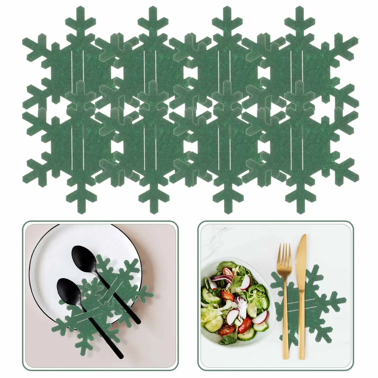 

8 Pcs Silverware Snowflake Cutlery Set Felt Tableware Bags Cloth Christmas Utensil Holder