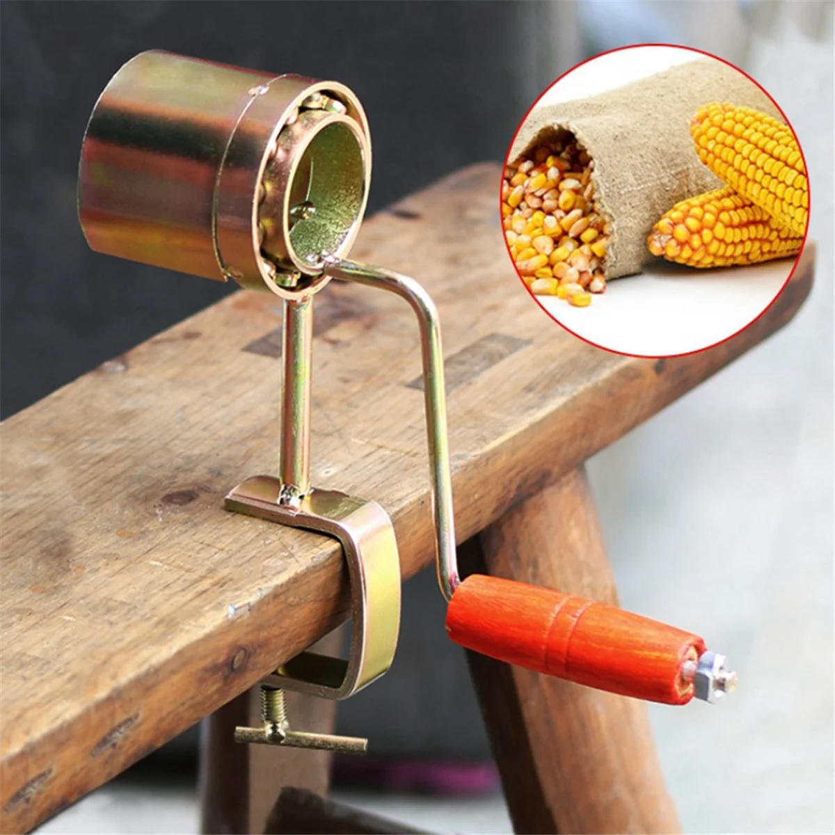 Corn Thresher, Hand-Cranked Dry Corn Peeler, Manual, Fast Corn Thresher, Hand-Cranked Thresher, Kitchen Tools