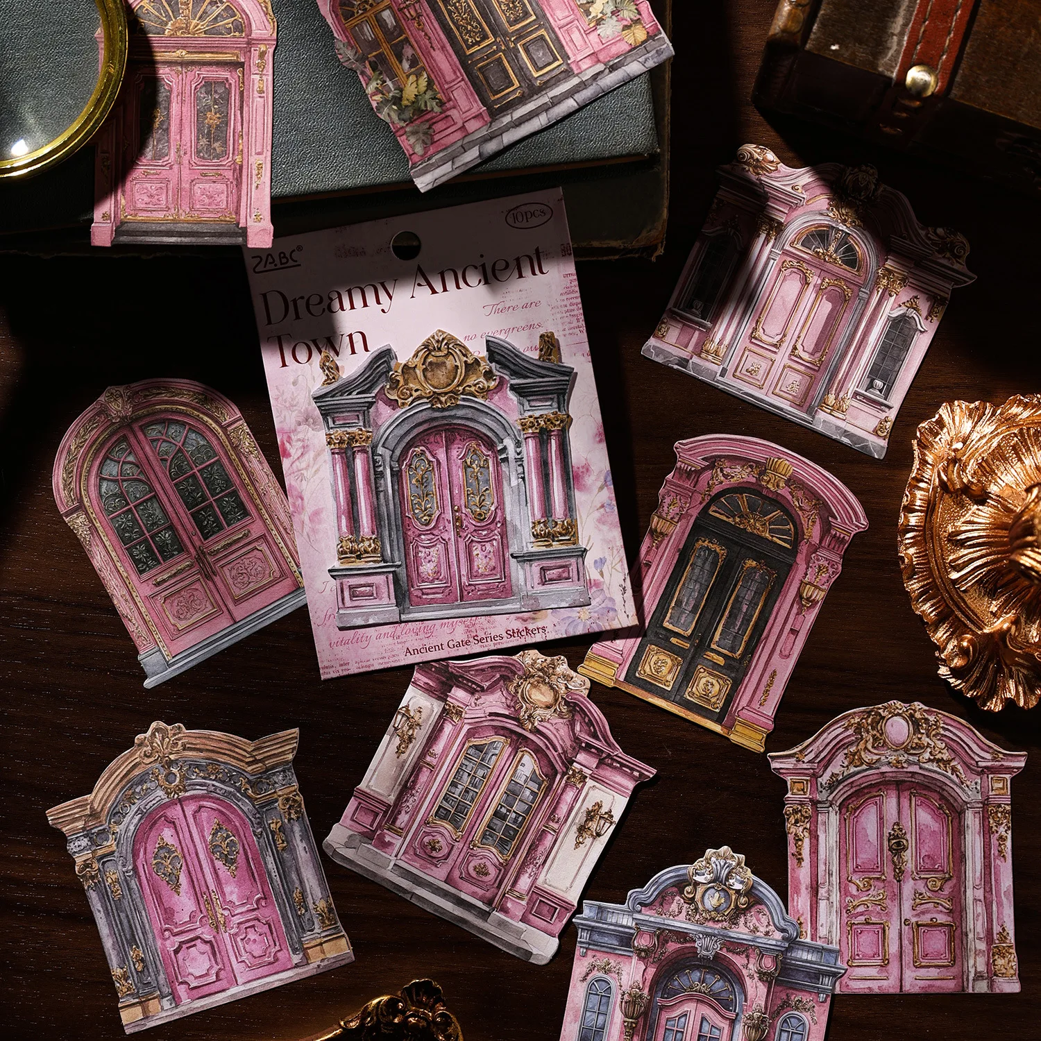 10pcs/1lot Kawaii Stationery Stickers Gilded porch Collection Diary Decorative Stickers Scrapbooking Craft Stickers