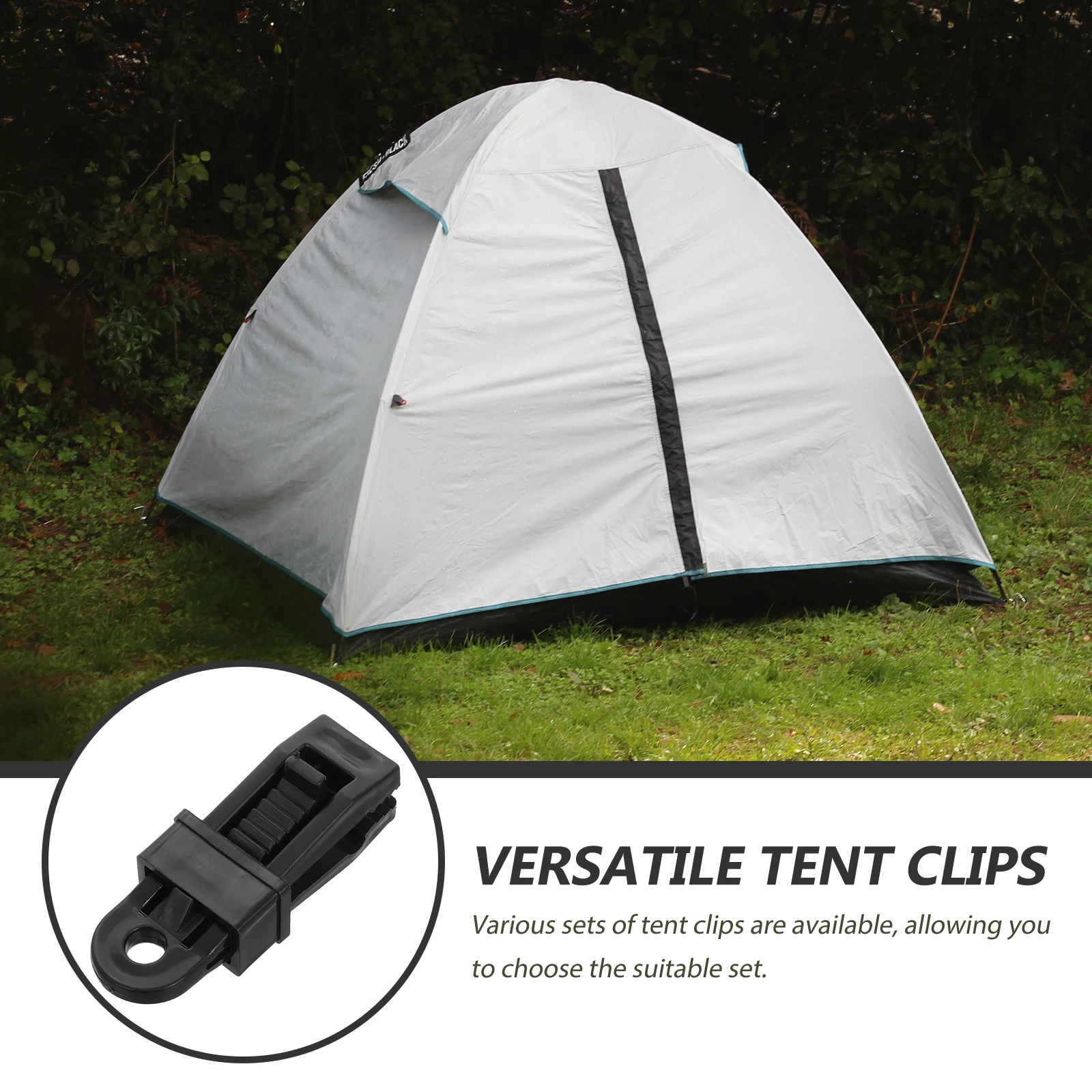 

50 Pcs Tent Clip Tents Canopy Fixers Outdoor Black Detachable Groundsheet Clips