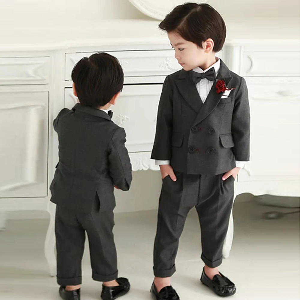 

Boys Suit 3 Piece Jacket Pants Vest Formal Slim Design Blazer for Kids Wedding Tuxedo Business Clothing 1-6 Year Birthday Dress