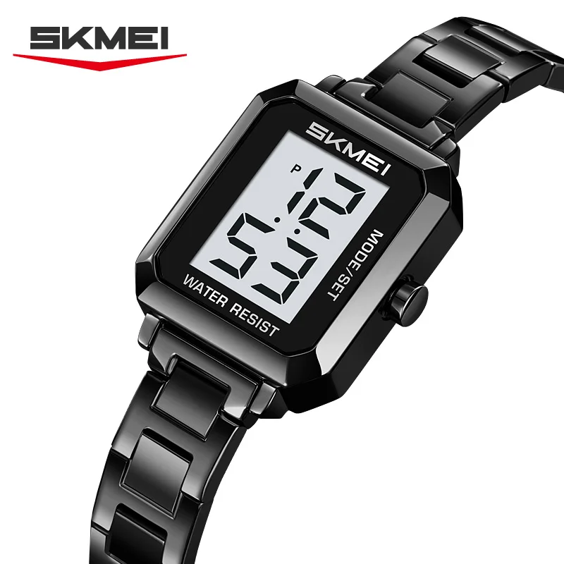 SKMEI 2581 New Business Small Women's Watch Waterproof Steel Strip Simple Light Luxury Elegant Electronic Watch Relojes De Mujer