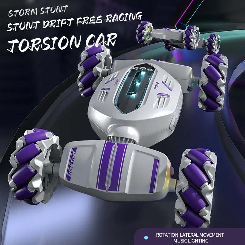 

4WD RC Toys 360° Electric Rotation Tumble Dazzling With LED Cool Lights Dynamic Music Spray Effect High Speed Car Children's Toy