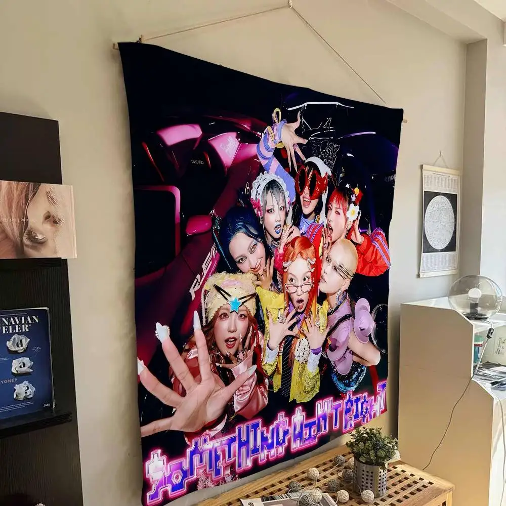 مجموعة Kpop XG المعلقة نسيج البوهيمي المعلق التارو الهبي سجاد الحائط نسيج ياباني