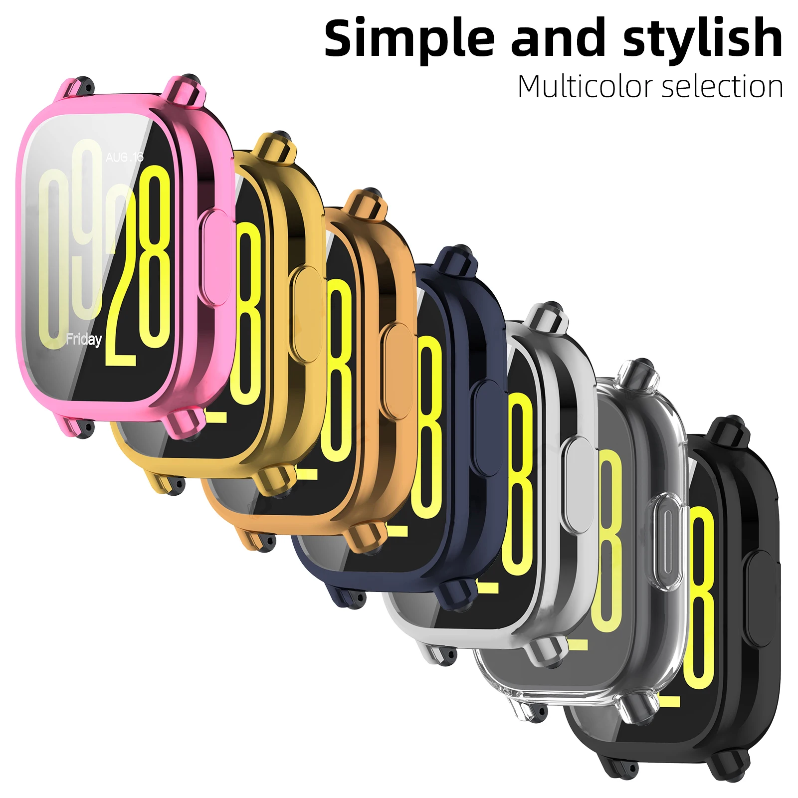Case for Redmi Watch 5 Screen Protector Case Soft TPU All-Around Protective Bumper Cover for Watch 5 Lite / Active Accessories