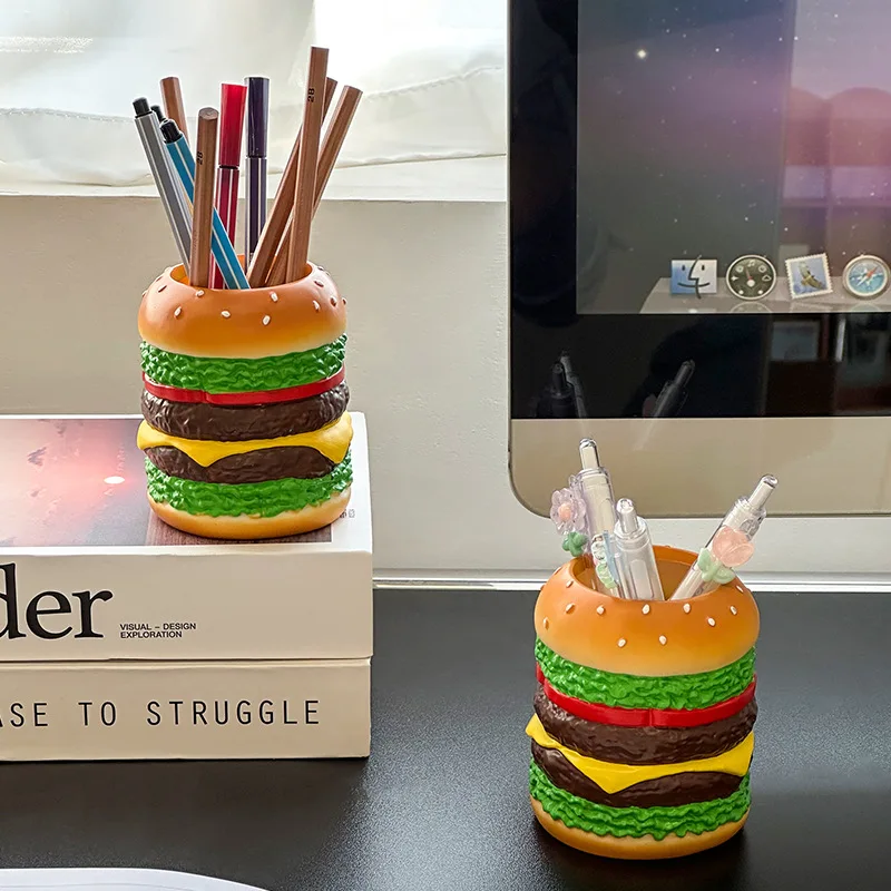 

Многофункциональный держатель для ручек Big Mac Burger, креативное украшение для рабочего стола, вместительный органайзер для ручек, декоративный элемент интерьера
