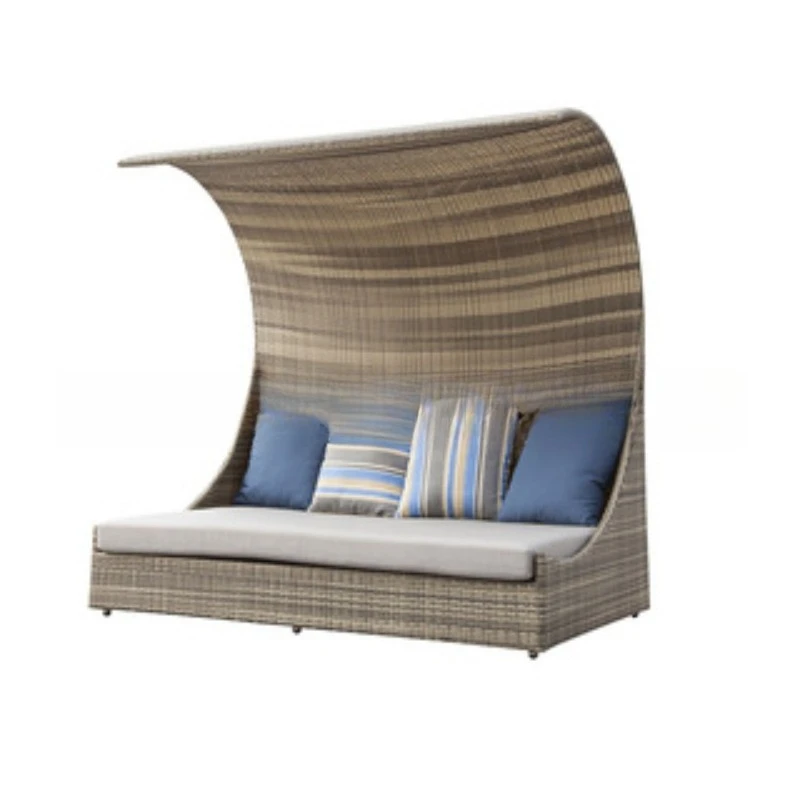 

Patio terrace, outdoor, modern pastoral simplicity, plastic rattan sunshade sofa