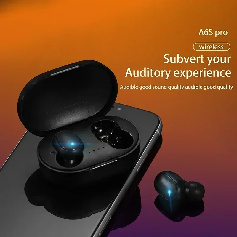 Original A6S TWS Wireless Bluetooth Headset 5.0 Earphone Bluetooth Sport Inear Earbuds Headset with Mic for Xiaomi Iphone Lenovo