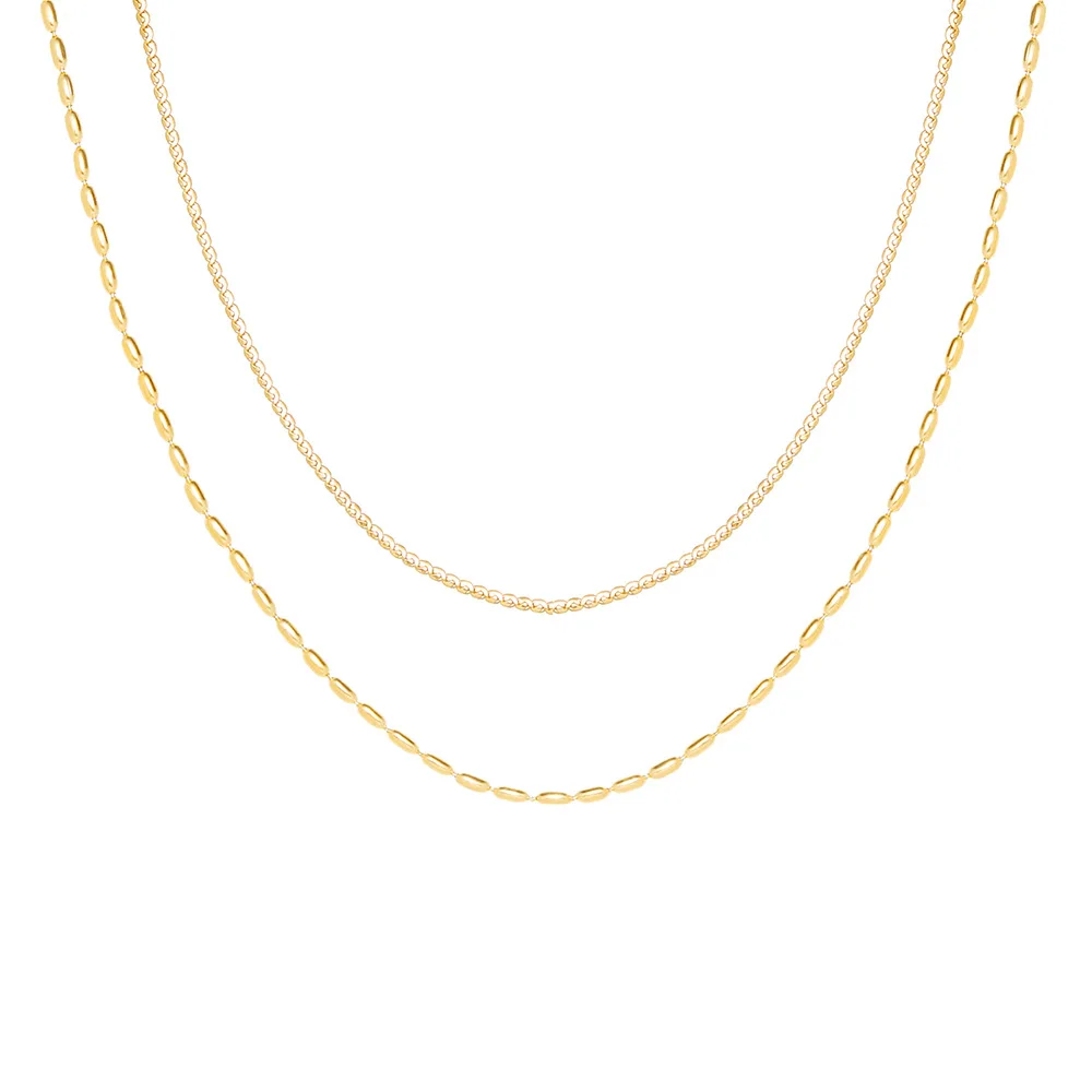 316L Stainless Steel New Fashion High-end Jewelry Minimalism 2 Layer Beaded Charms Chain Choker Necklaces For Women