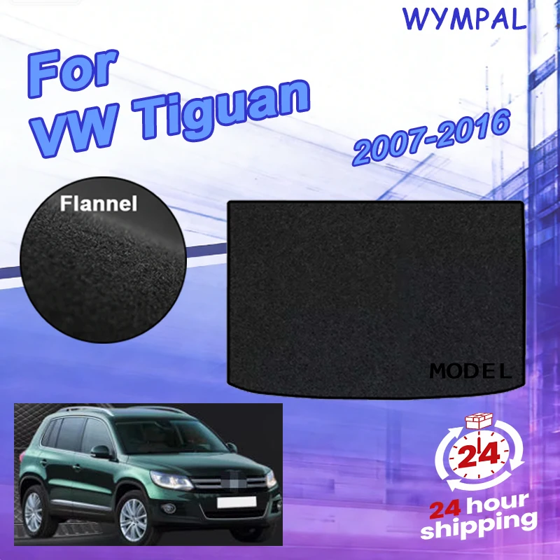 

Flannel Car Trunk Mat For VW Tiguan 2007-2016 Cargo Tray Rear Trunk Carpet Pads Accessories Black Luggage liner