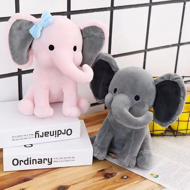 

25CM Colorful Children's Soothing Elephant Plush Toy New Creative Sitting Soft Little Elephant Doll Festival and Birthday