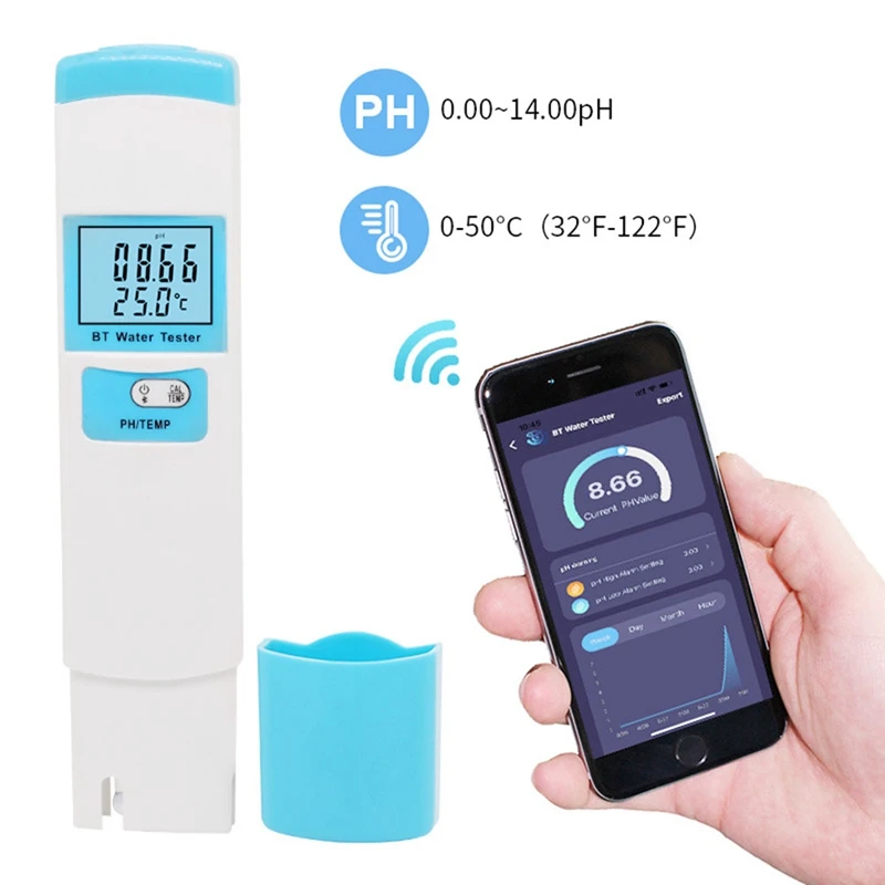 Water Quality Analyzer, PH Meter Digital 2In1 PH/Temp Meter PH Tester High Accuracy Water Quality Tester