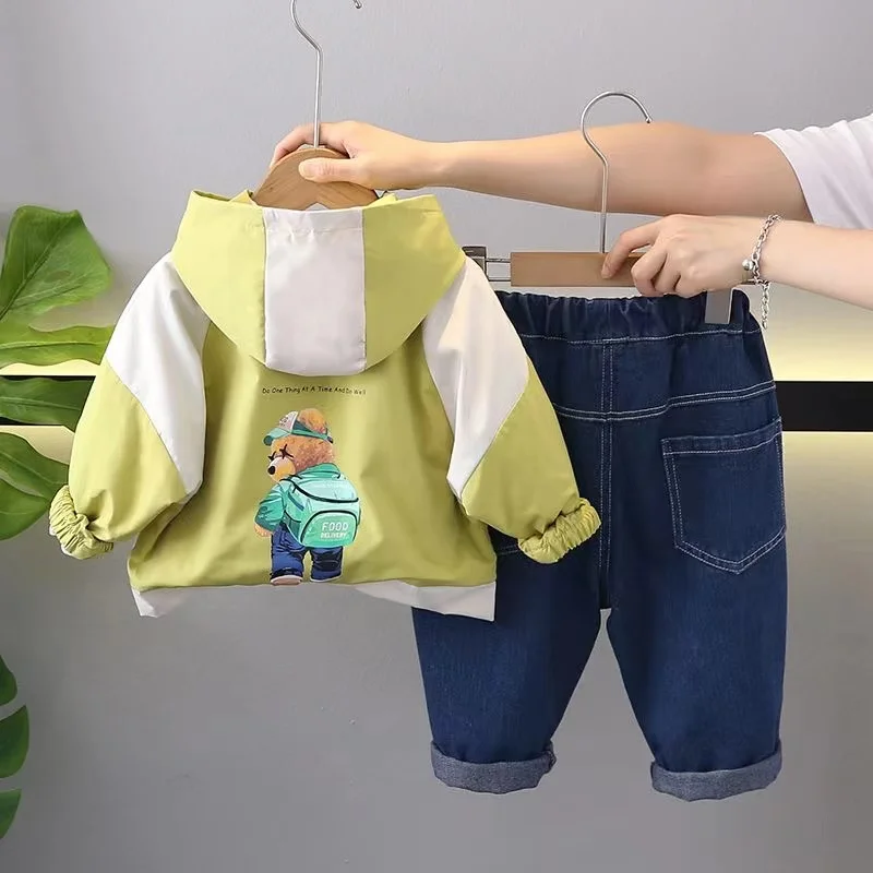 

Children's Clothing Boys' Autumn Outfit Set 2024 New Clothes Children's Handsome Boys' Baby Stylish Jacket Three piece Set