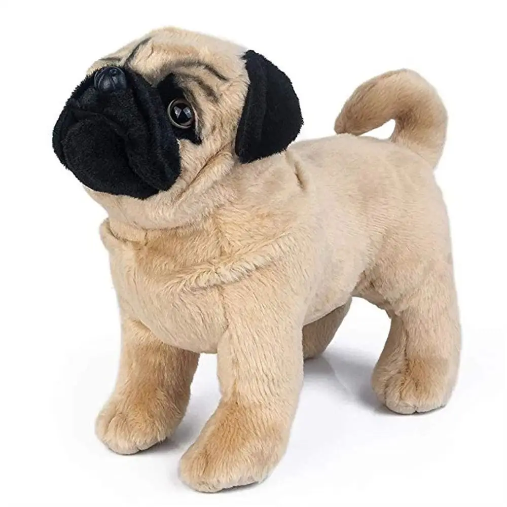 Kids Gift Christmas Gifts Realistic Soft 33cm Standing Plush Dog Stuffed Animals Plush Toys Pug Dog Plush