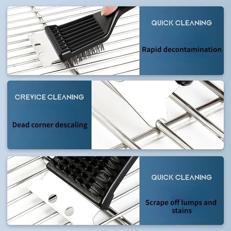 Barbecue Grill Brush Steel Wire Bristles BBQ Cleaning Brushes Durable Cooking Outdoor Home Use Washing Kit Accessories image 6