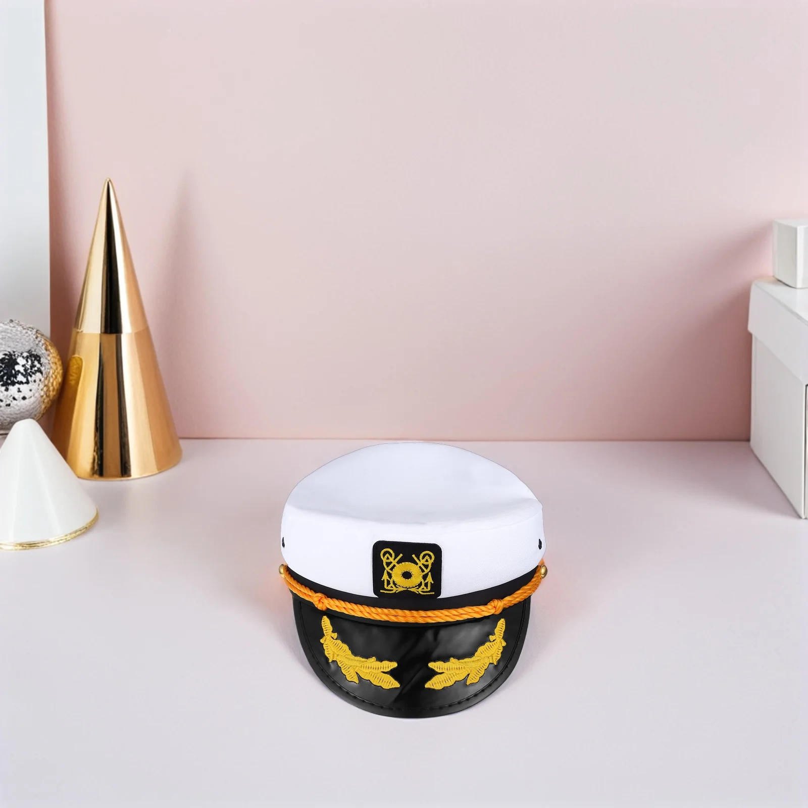 

4pcs Adjustable Captain Hats White Navy Sailor Caps Boating Yacht Adventures Bachelor Halloween Party Quick Dry Durable