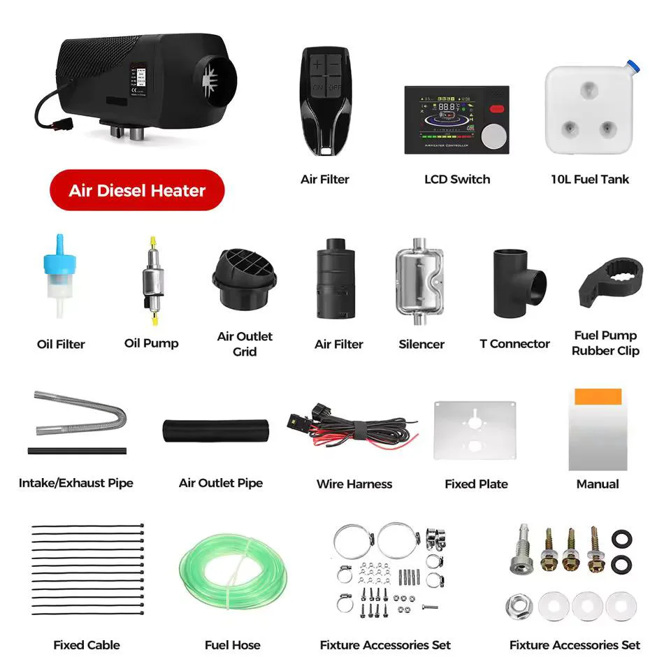 2/5/8KW 12V/24V Diesel Air Heater LCD Remote Camper Van Parking Warmer Portable Car Heater Trucks Boats