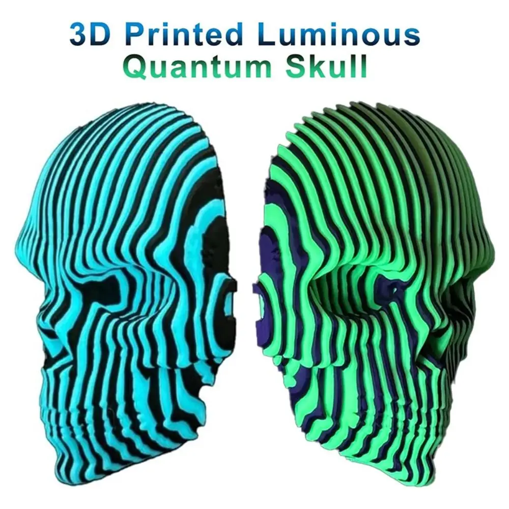 

Visual Illusion 3D Printing Skulls Toys Simulation Model Glowing Skeleton Toy Craft Decor Statue Luminous Quantum Skull
