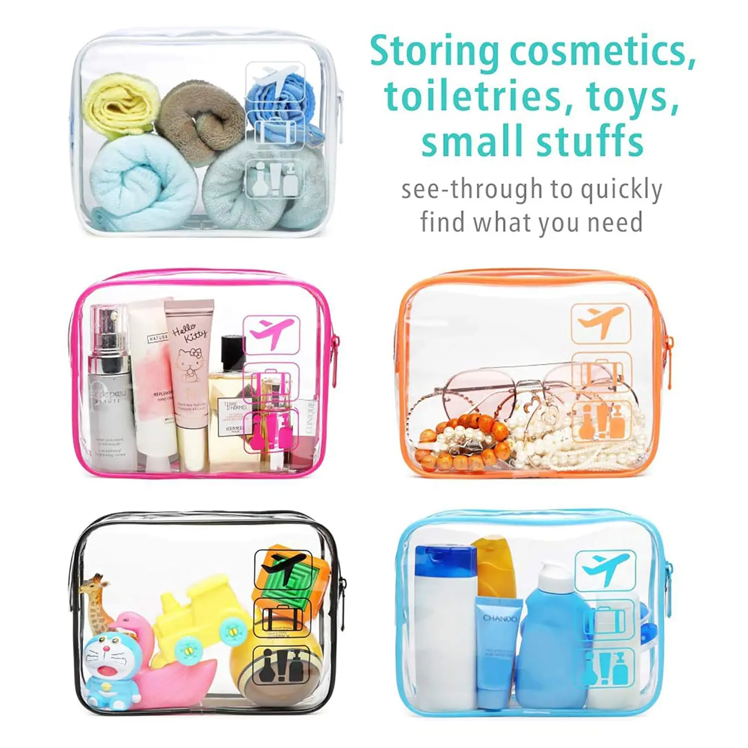 Wasch-Make-up-Tasche, tragbar, transparent, wasserdicht, transparent, mit Reißverschluss, Make-up-Tasche, leichte PVC-Kulturbeutel für Toilettenartikel