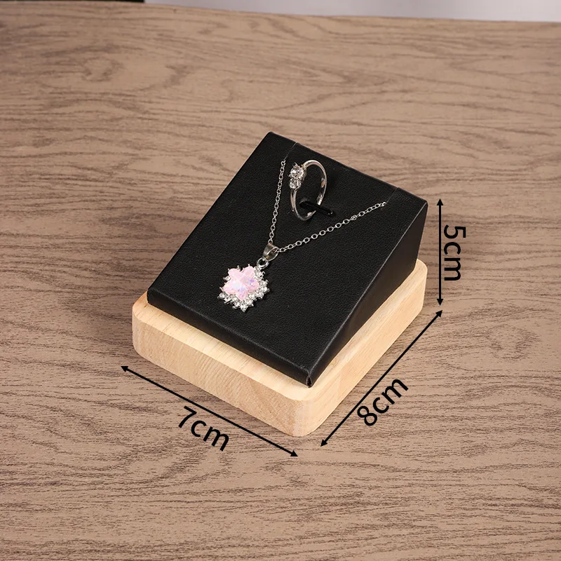 Wood Sloped Jewelry Display Stand Necklace Ring Showcase Holder Multi-color Jewelry Display Pedestal for Retail Photography