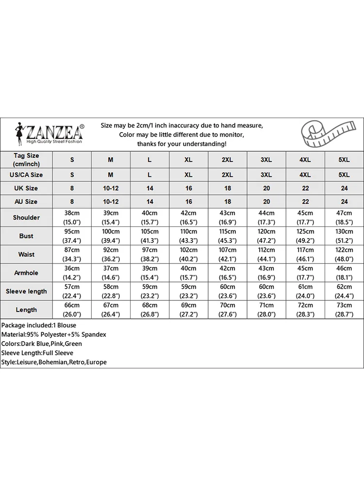 ZANZEA-Chemisiers en dentelle à manches longues pour femmes, chemises élégantes, patchwork, mode bohème, décontracté, tunique de vacances, automne