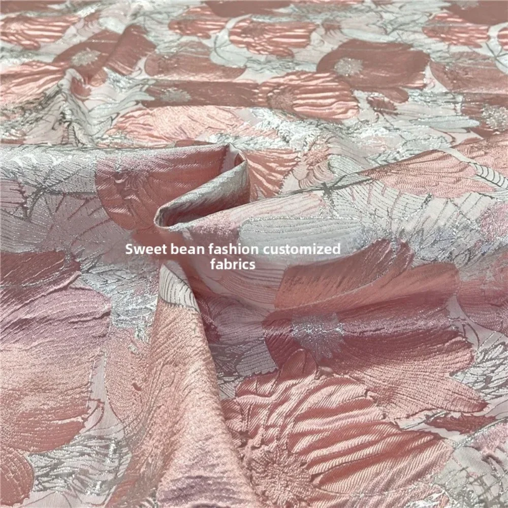 

Жаккардовая парчовая ткань, большая цветочная пряжа, тканое платье, модная ткань для шитья своими руками, материал для двора