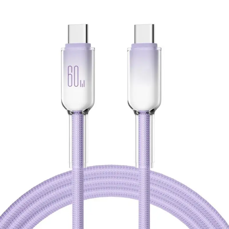 462E 60W Fast Charging Ice Crystal USB Type C Power Cable for Phone 15 16 Series