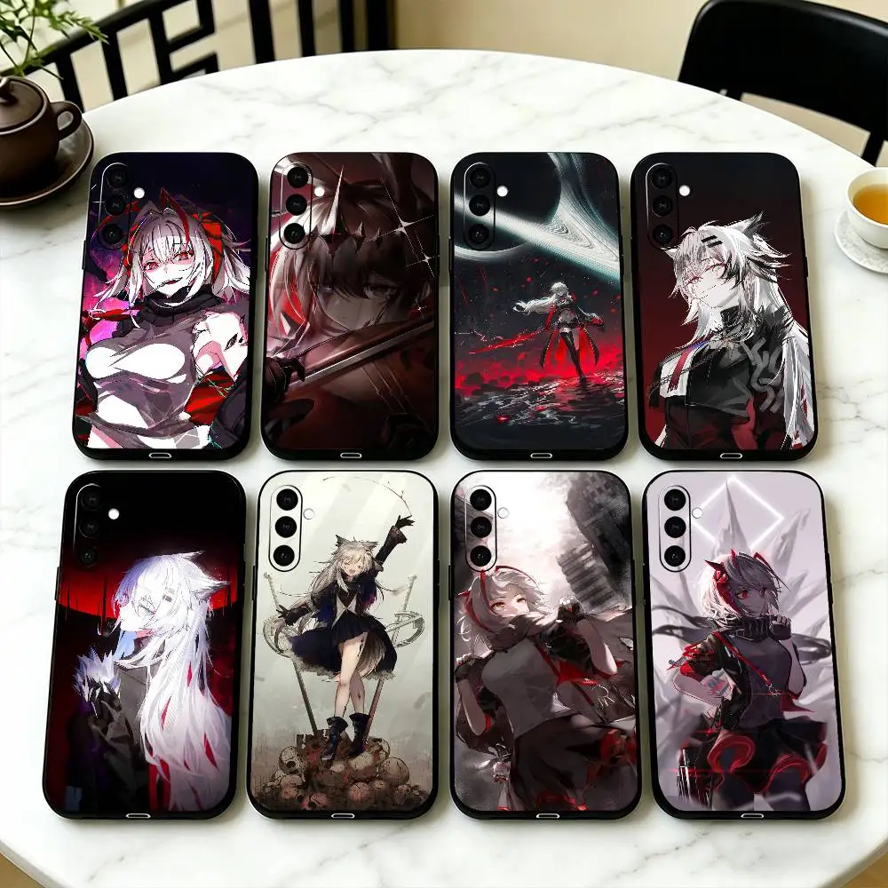 A-Arknights W Phone Case Black Silicone Soft For Samsung Galaxy A73,A72,A71,A70,A53,A52,A51