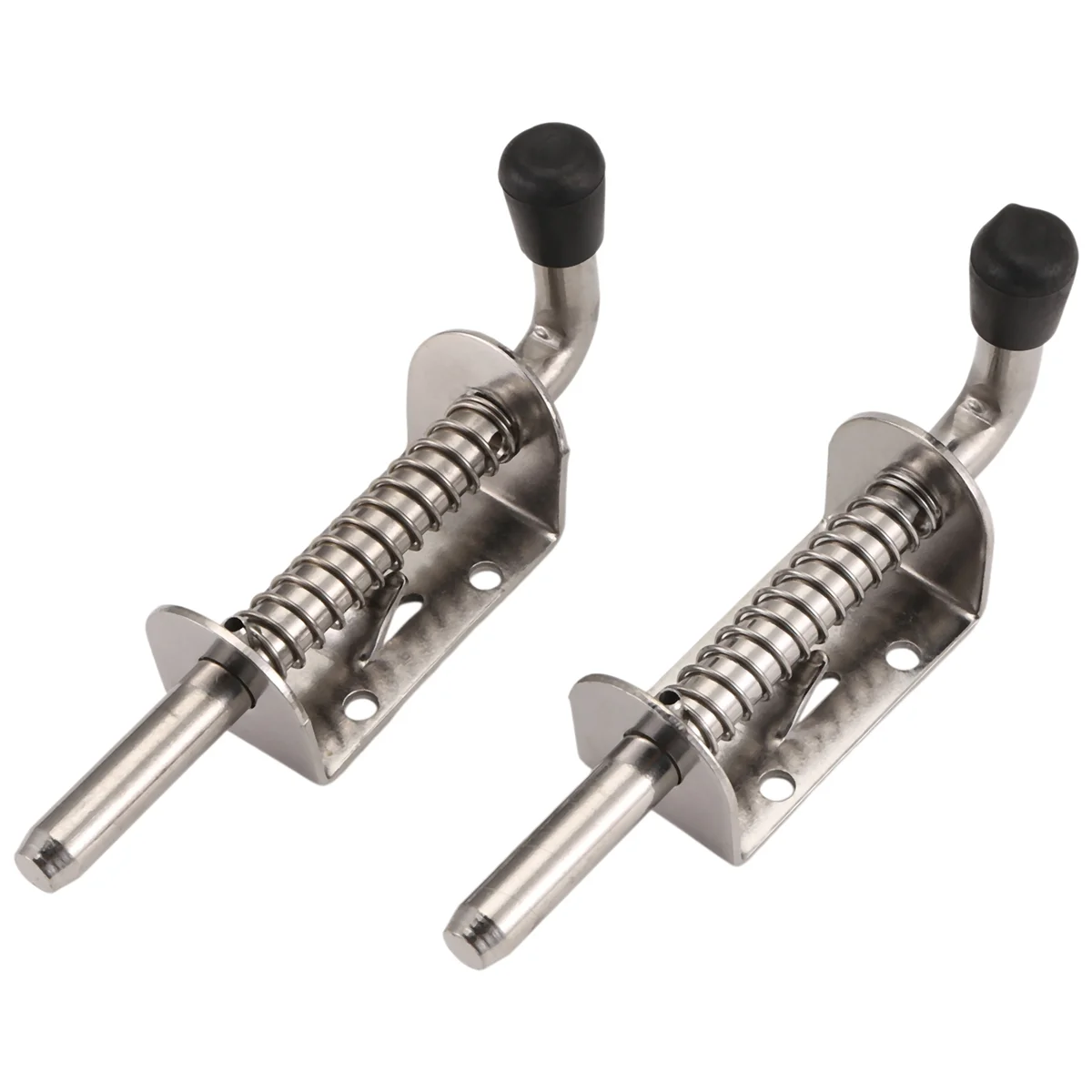 BISM1 2Pcs 5 Inch Stainless Steel Spring Loaded Latch Pin Barrel Bolt 2mm Thickened Door Lock Brushed