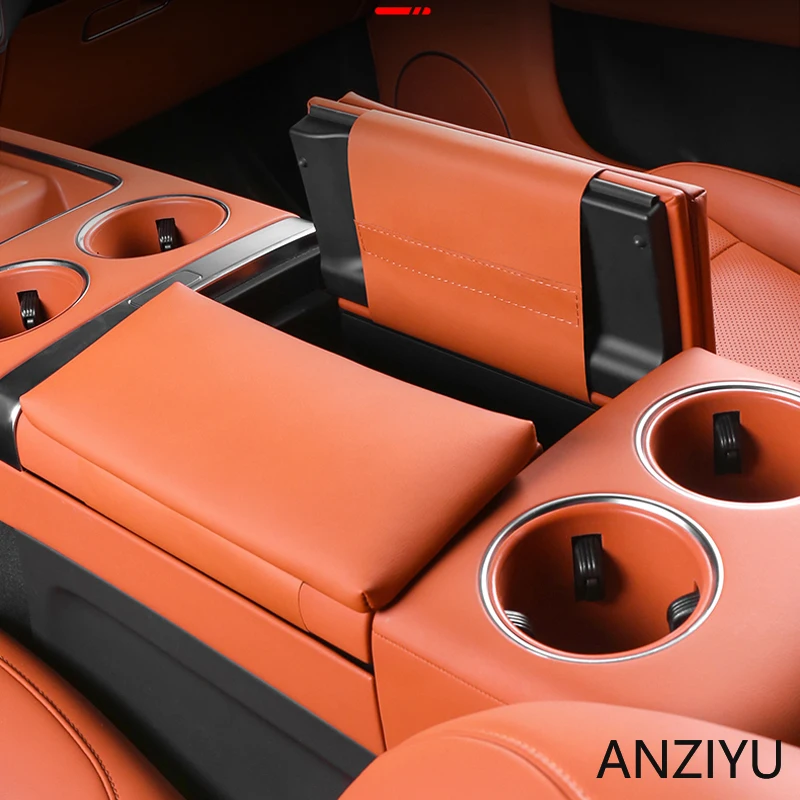 For Li L7 L8 L9 2022 2023 2024 Car Armrest Box Raised Mats Protective Cover Relieves Fatigue Leather Pad for Li Auto LiXiang