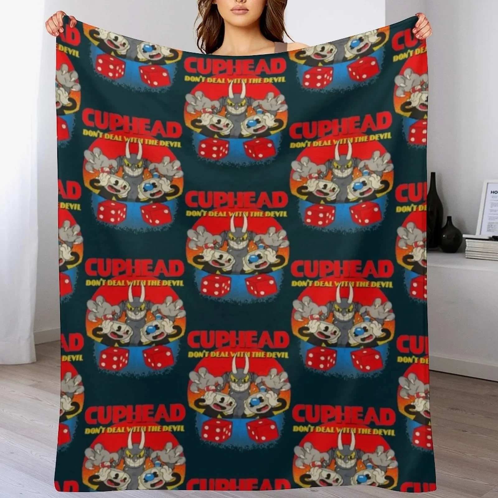 

Cuphead Mugman Dont Deal With The Devil Throw Blanket Large Multi-Purpose Thermal Cute Blankets