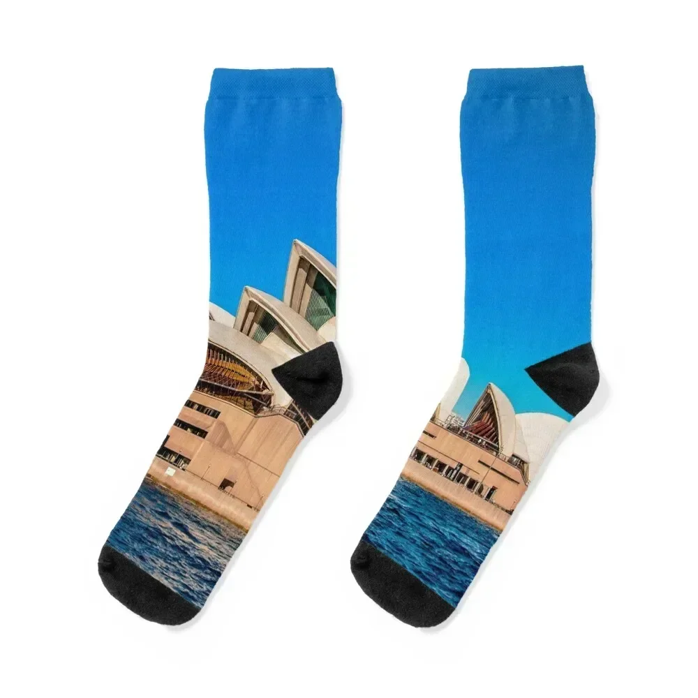 Sydney opera house near the beautiful sea under the clear blue sky Socks Children's snow Non-slip Designer Man Socks Women's